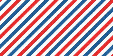 Airmail seamless pattern with diagonal blue and red stripes. Air mail classic retro pattern. Vector illustration on white background.