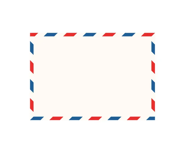 Air Mail Letter Frame Airmail Border Red Blue Stripes Retro — Archivo Imágenes Vectoriales