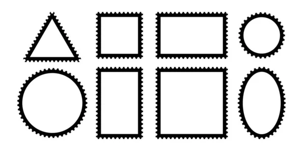 Рамки Поштових Марок Порожній Шаблон Рамки Листівок Листів Порожній Прямокутник — стоковий вектор