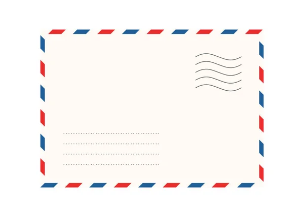 Σκελετός Φακέλου Αεροπορικού Ταχυδρομείου Γραμματόσημα Vintage Airmail Κάρτα Πίσω Πρότυπο — Διανυσματικό Αρχείο