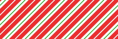 Noel şekeri çizgili, pürüzsüz desenli. Kırmızı ve yeşil çizgili Noel şekeri arka planı. Naneli karamel köşegen parmak izi. Geleneksel Xmas ambalaj dokusu. Vektör illüstrasyonu.