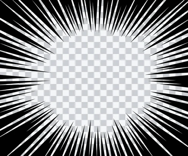 Manga Speed Burst Frame Lignes Vitesse Anime Radial Effet Zoom — Image vectorielle