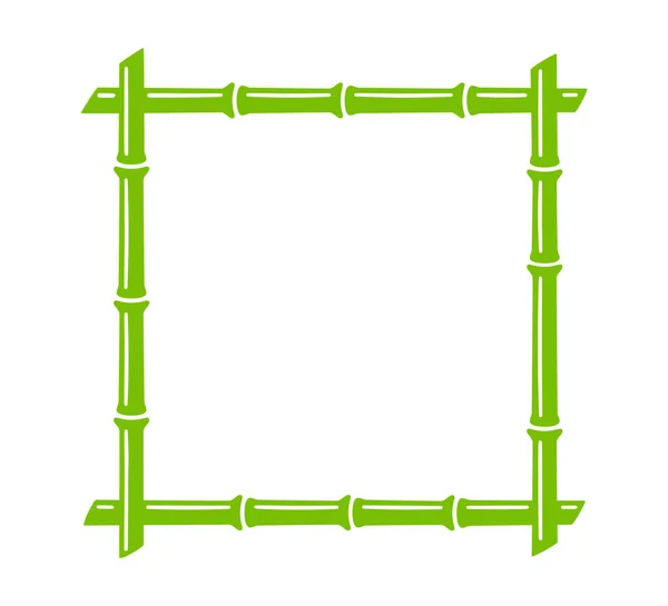 Zelený Bambusový Čtvercový Rám Přirozené Textové Pole Ohraničení Bambusu Prázdná — Stockový vektor