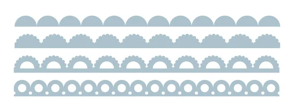 Uçsuz bucaksız fırça darbeleri ayarlandı. Basit deniztarağı sınırı. Kumaş silueti bağlar. Şirin eski püskü süs eşyasını tekrar et. Doku kurdeleleri. Vektör illüstrasyonu beyaz arkaplanda izole edildi.