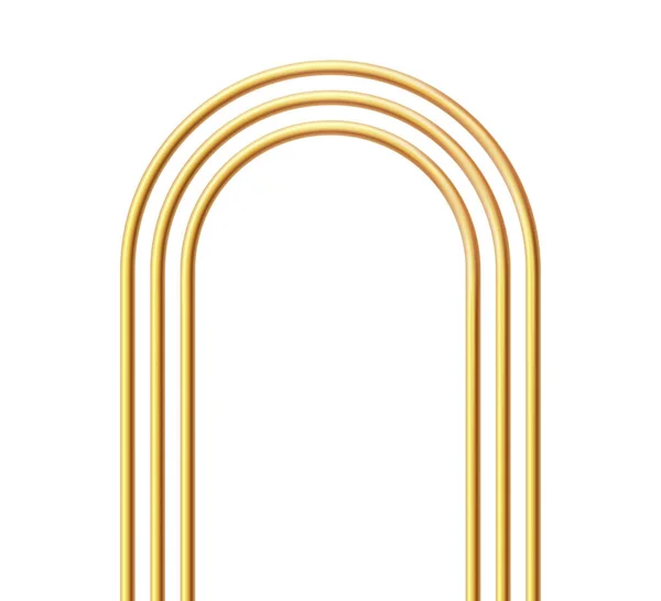 Χρυσή Ρεαλιστική Αψίδα Χρυσό Πλαίσιο Αψίδα Λαμπερή Πόρτα Κενό Στοιχείο — Διανυσματικό Αρχείο
