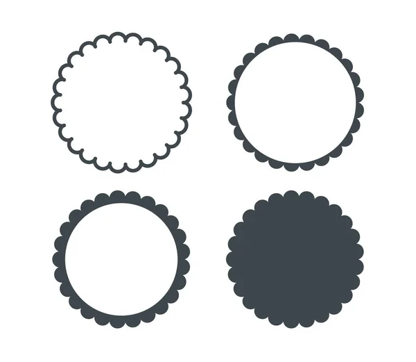 Cirkel Geschulpte Frame Gescheurde Rand Ronde Vorm Eenvoudig Label Stickerformulier — Stockvector