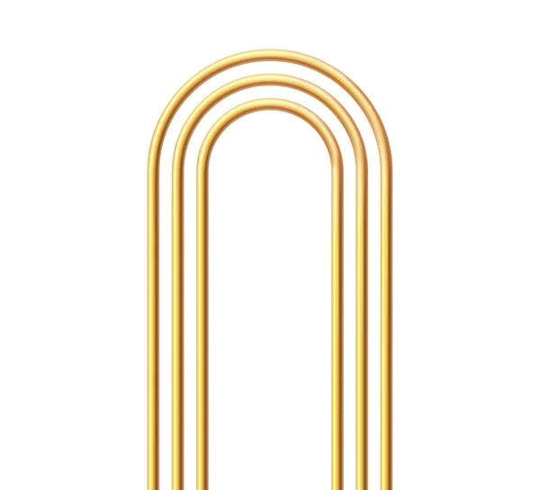 Arco Realista Dourado Moldura Ouro Arco Uma Porta Brilhante Elemento — Vetor de Stock