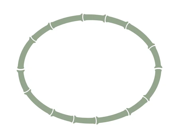 Grüner Bambusstiel Ovaler Rahmen Natürliche Ellipse Textfeld Bambuszweig Grenze Leere — Stockvektor