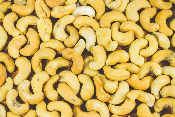 Close Roasted Cashew Nuts Background Pattern Texture Top View — Stock Photo, Image