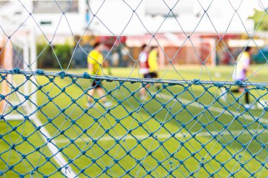 Futsal kaleci ile Gates net açık arka plan 