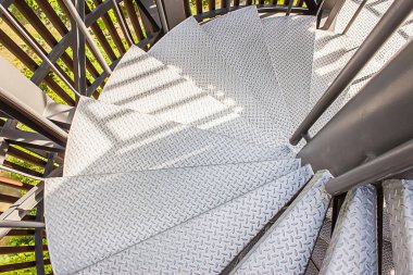 iron spiral stair close up