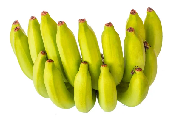 Bündel Grüner Bananen Auf Weißem Hintergrund — Stockfoto