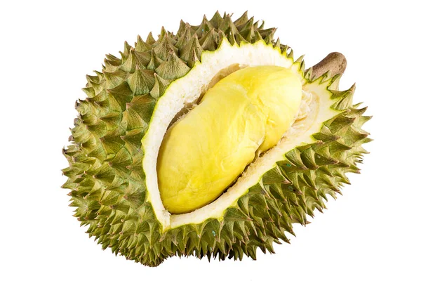 Koning Van Vruchten Durian Geïsoleerd Een Witte Achtergrond Durian Een — Stockfoto