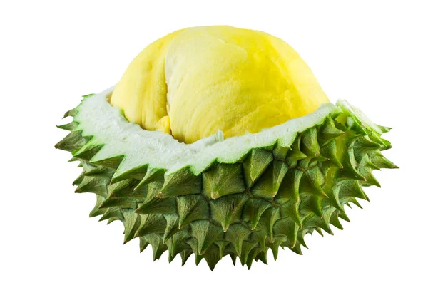 Durian Koning Van Fruit Beroemde Vruchten Thailand Durian Vruchtvlees Geïsoleerd — Stockfoto
