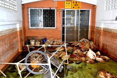 BANGKOK, THAILAND, Tayland sel krizinden sonraki hasar, 17 Kasım 2011 Bangkok, Tayland