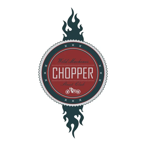 Chopper motorfiets etiket — Stockvector