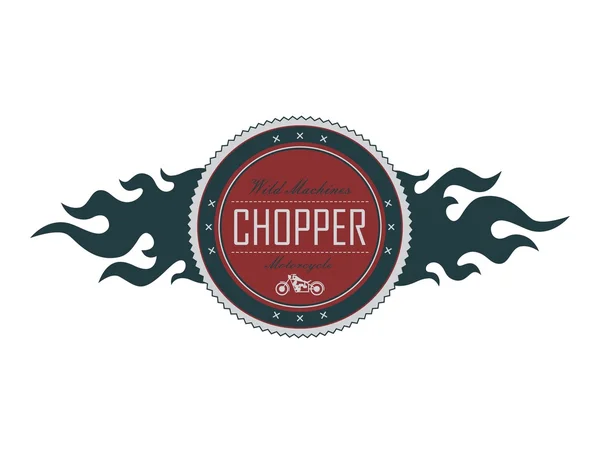 Chopper Motorrad Etikett — Stockvektor