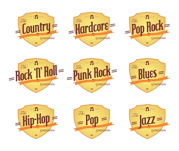 Music genre theme label — Stock Vector