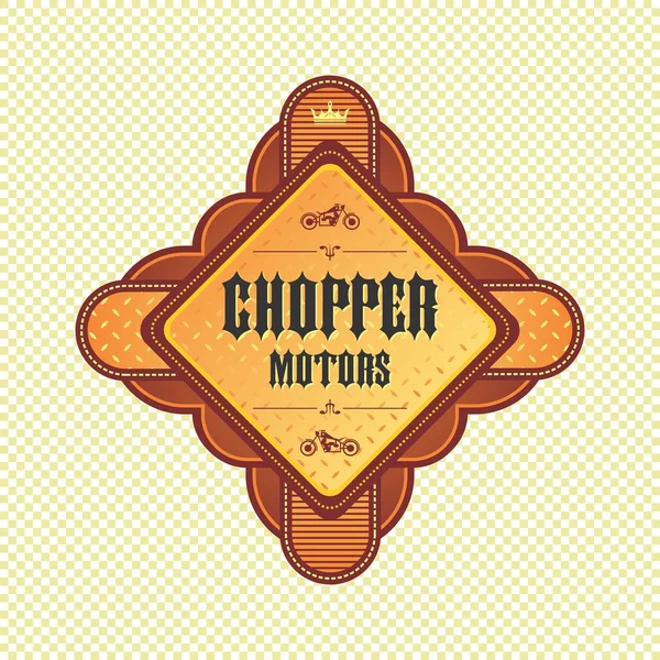 Chopper motorcycle label — Stock Vector