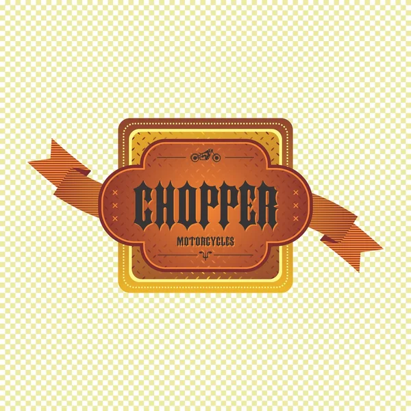 Chopper motorcycle label — Stock Vector