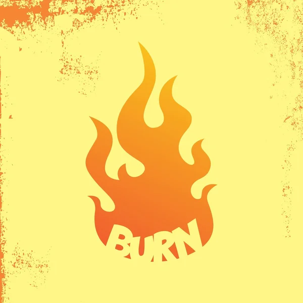 Feu brûler la flamme thème — Image vectorielle