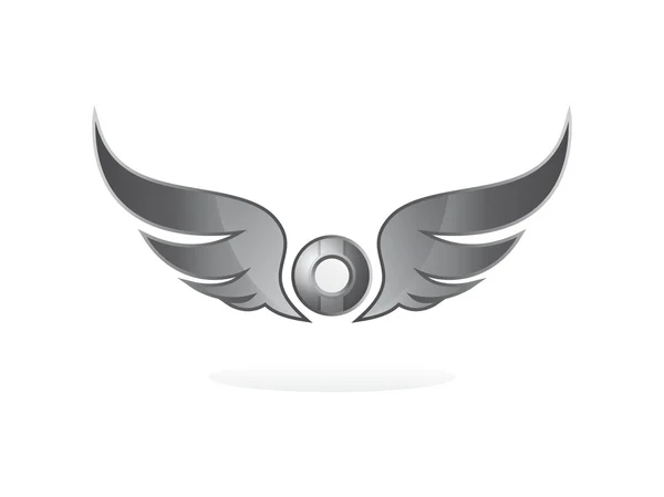 Zilveren art vleugel — Stockvector