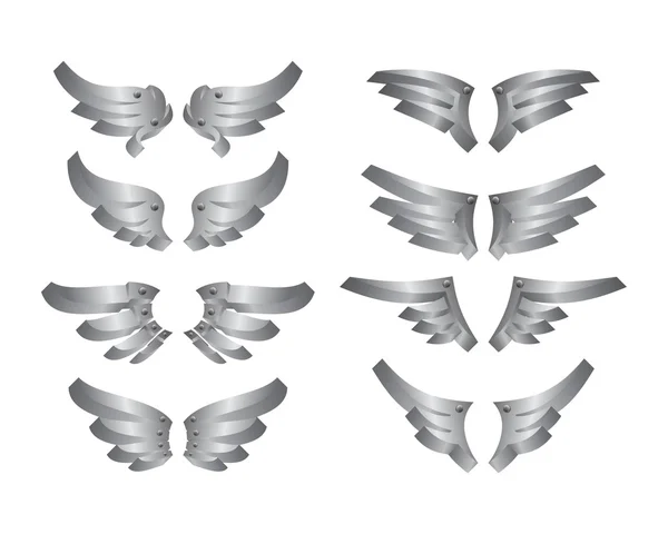 銀の芸術の翼 — ストックベクタ