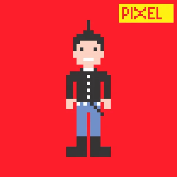 Pixel personagem de arte dos desenhos animados — Vetor de Stock