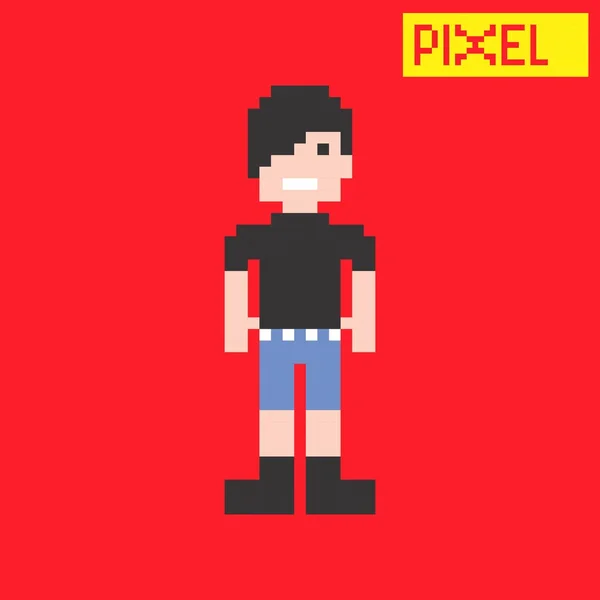 Pixel personaj de desene animate — Vector de stoc