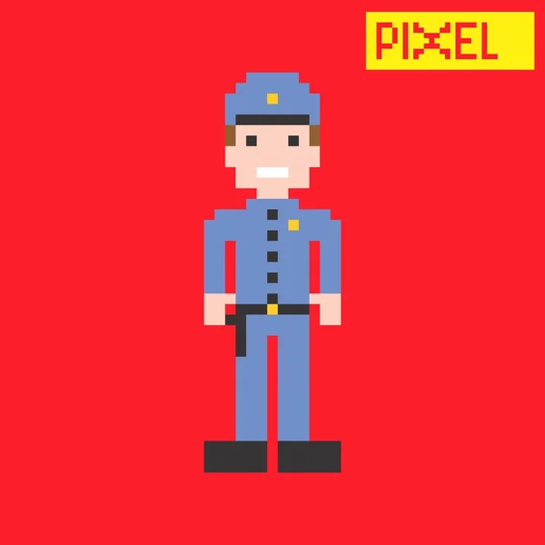 Pixel personagem de arte dos desenhos animados — Vetor de Stock