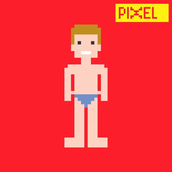 Pixel personaj de desene animate — Vector de stoc
