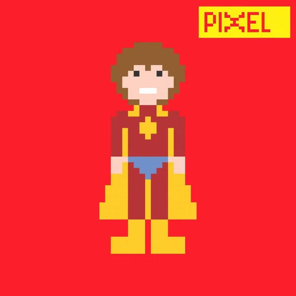 Pixel personnage d'art de dessin animé — Image vectorielle