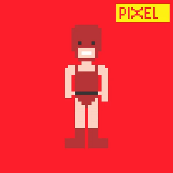 Pixel kunst stripfiguur — Stockvector