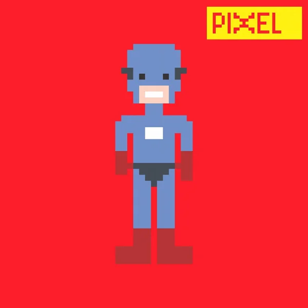 Pixel personnage d'art de dessin animé — Image vectorielle