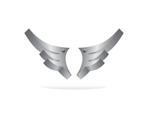 Stříbrný umění wing — Stockový vektor