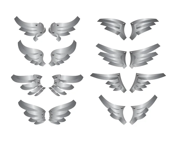 실버 예술 날개 — 스톡 벡터