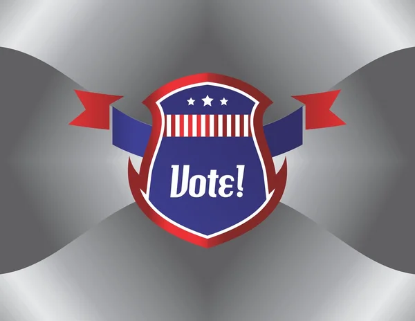 Shield vote election theme label — Stock Vector