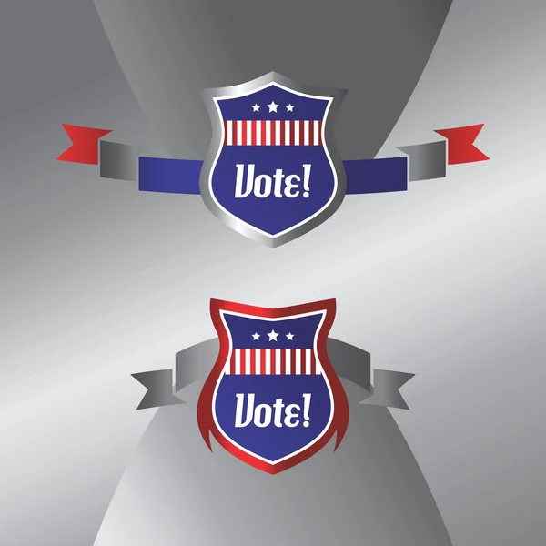 Étiquette du thème électoral du bouclier — Image vectorielle
