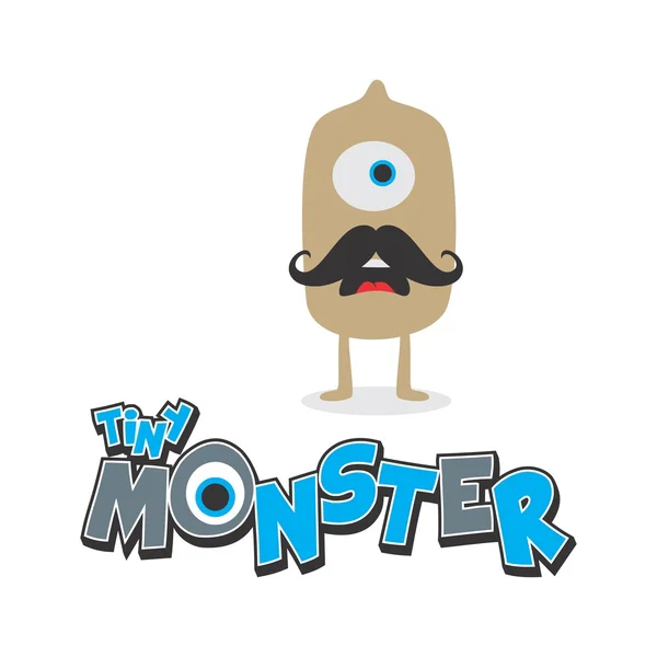 Pouco bonito monstro personagem cartoon — Vetor de Stock