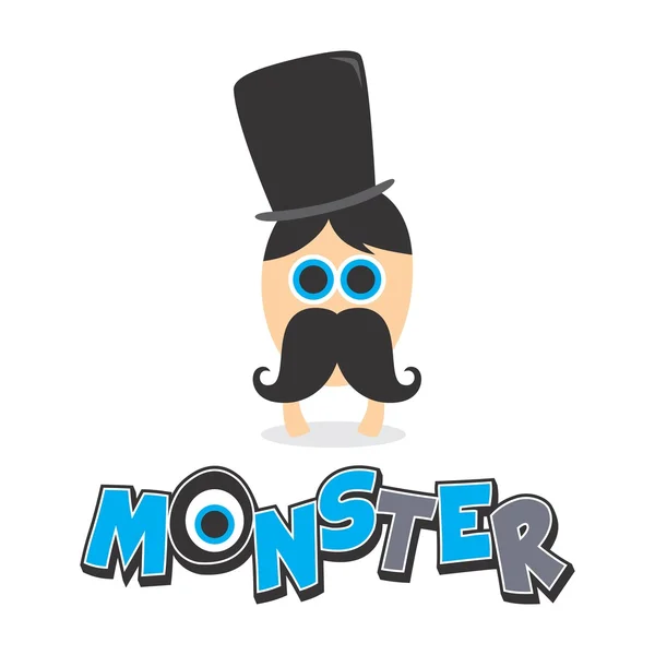 Pouco bonito monstro personagem cartoon — Vetor de Stock