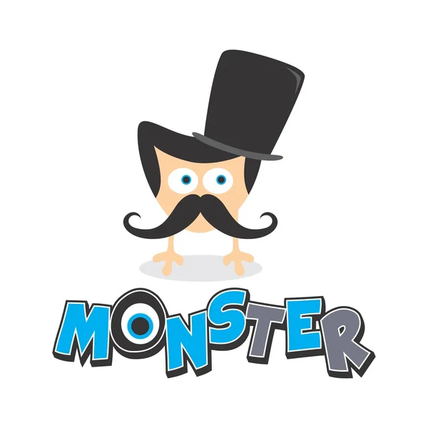 Weinig schattig monster karakter cartoon — Stockvector