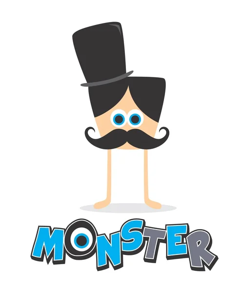 Weinig schattig monster karakter cartoon — Stockvector