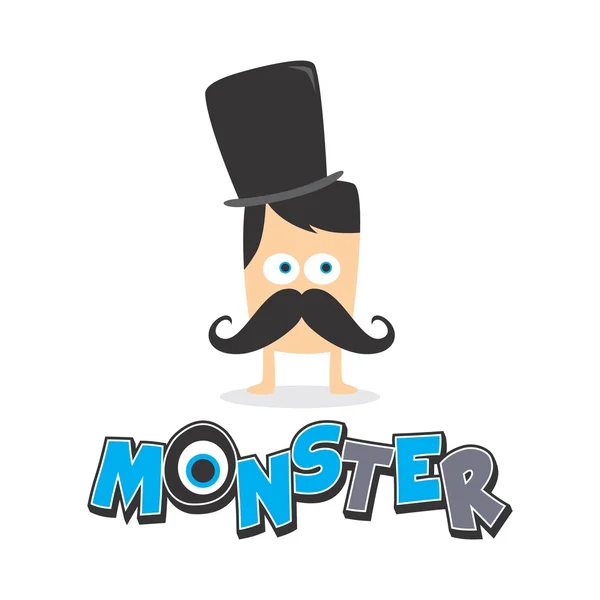 Little cute monster character cartoon — Stock Vector