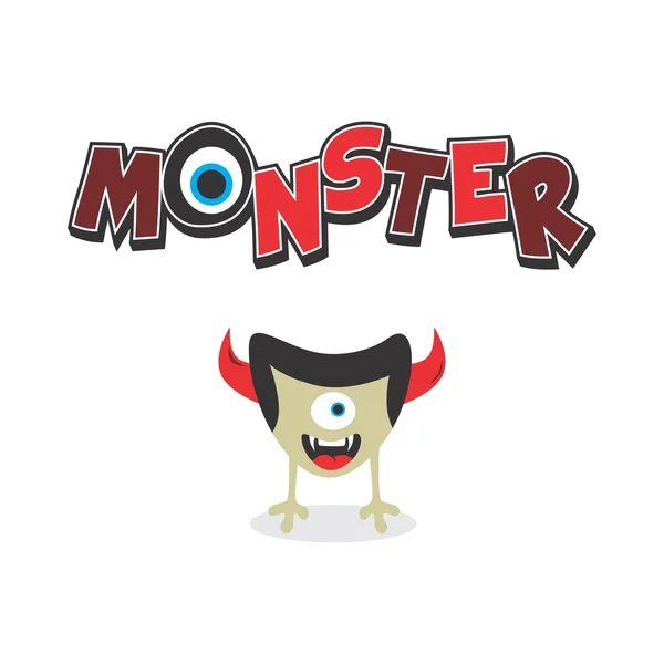 Kleine niedliche Monster-Figur Cartoon — Stockvektor