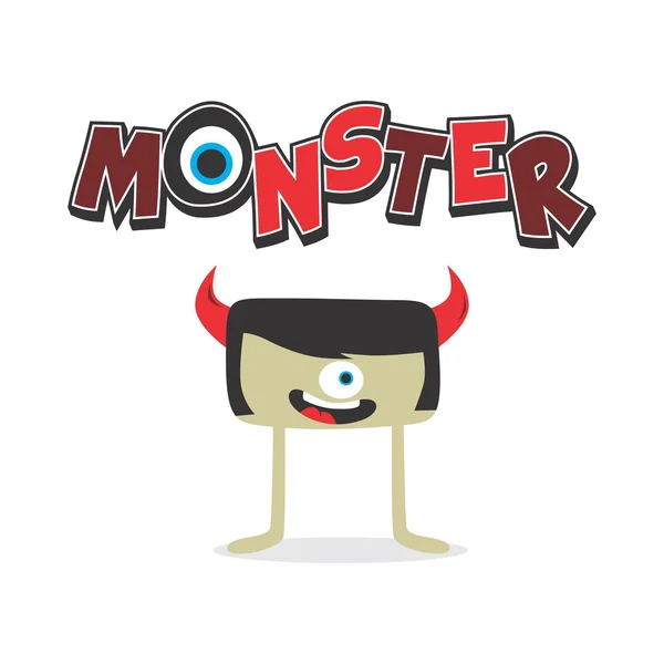 Weinig schattig monster karakter cartoon — Stockvector