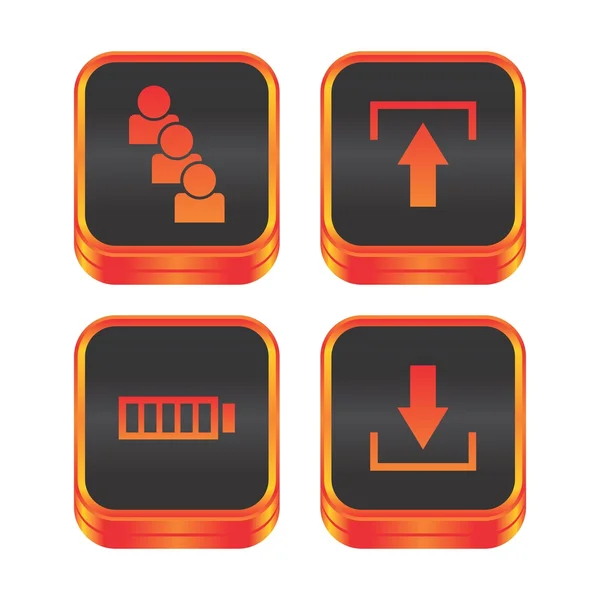 Media icon button theme — Stock Vector