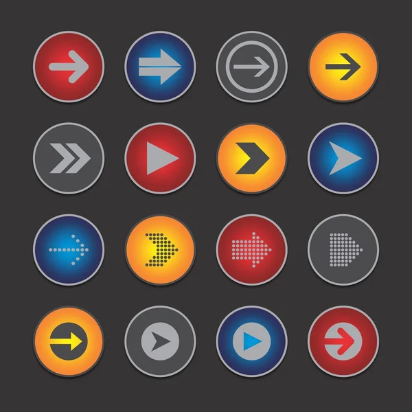 Arrow media icon button — Stock Vector