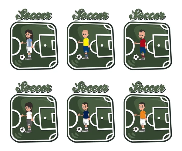 Voetbal cartoon set — Stockvector