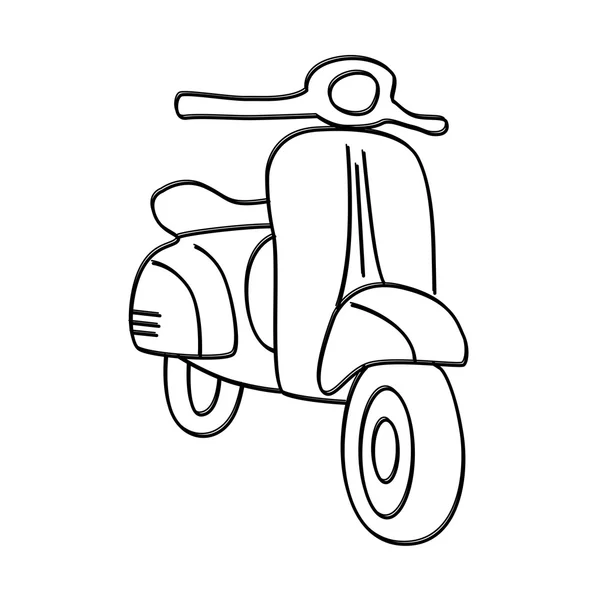 Scooter dibujado a mano — Vector de stock