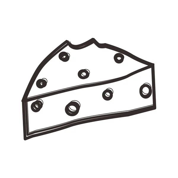 Sketchy cheese - Stok Vektor
